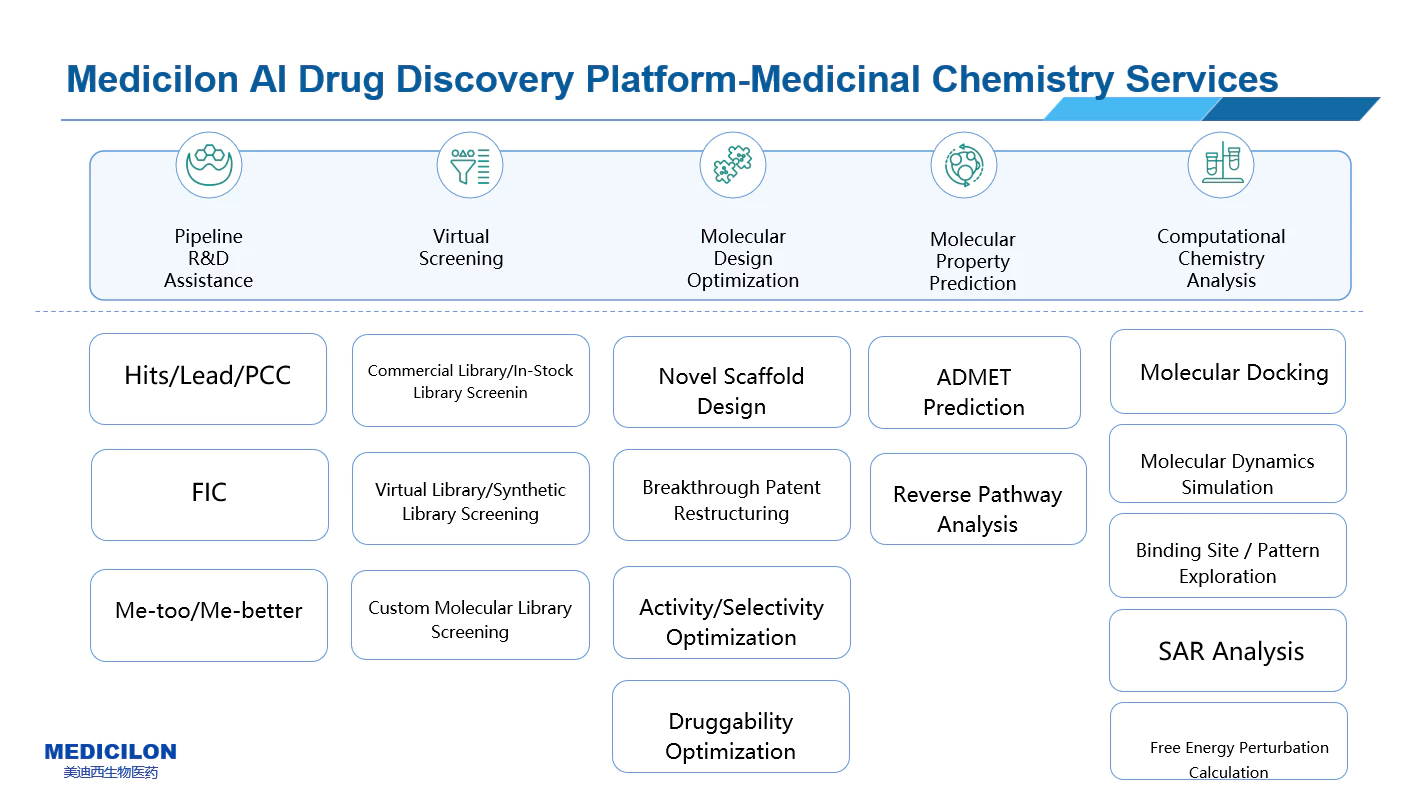 Services of Medicilon AI Drug Discovery Service Platform.webp